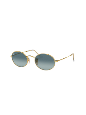 Ray-ban Rb3547 001/3m Unisex Oval Lifestyle Sunglasses Gold