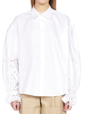 P.a.r.o.s.h. Broderie-anglaise Curved Hem Shirt