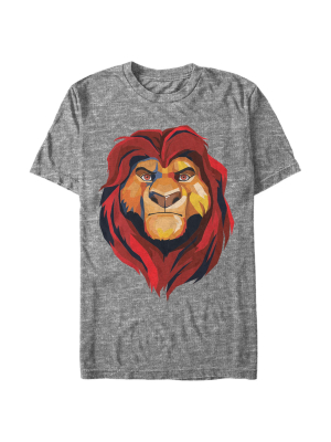 Men's Lion King Geometric Mufasa Portrait T-shirt