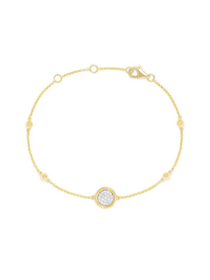 Effy Novelty 14k Yellow Gold Diamond Bracelet, 0.09 Tcw