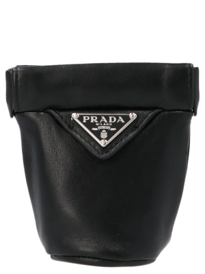 Prada Logo Plaque Mini Chain Pouch Bag