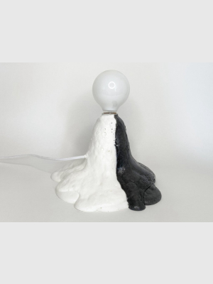 Large Black & White Foam Lamp