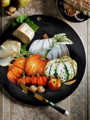 Pumpkin Cheese Board With Knife