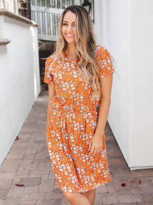 Floral Kolbie Dress - Orange