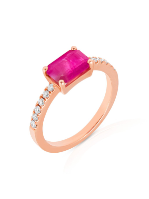 14kt Rose Gold Ruby Diamond Magdalena Ring