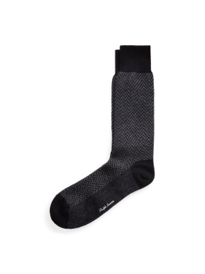 Herringbone Cashmere-blend Dress Socks