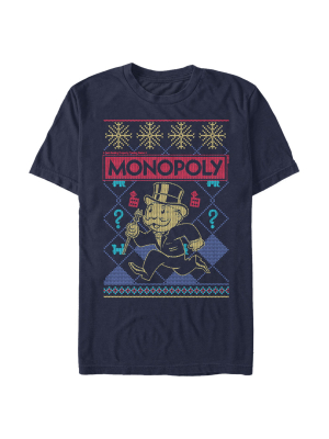 Men's Monopoly Ugly Christmas Uncle Pennybags T-shirt