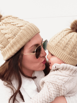 Mom And Me Beanie Set - Khaki