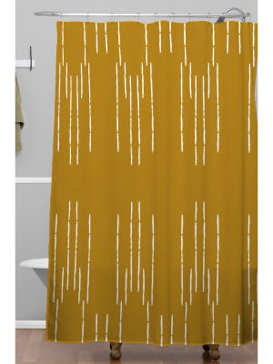 La Jardin Noir Iii Shower Curtain Mustard - Deny Designs