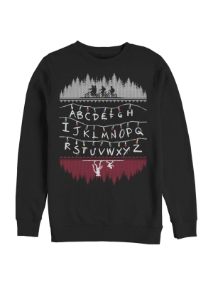 Men's Stranger Things Alphabet Lights Sweatshirt