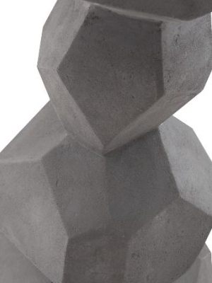 Faceted Rock Column Sculpture