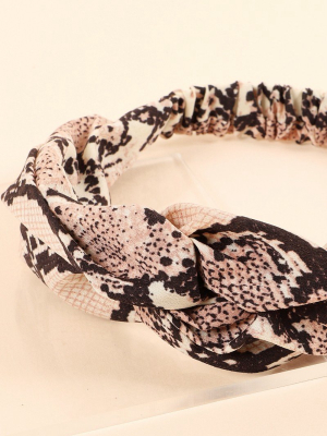 Snake Print Twisted Head Wrap