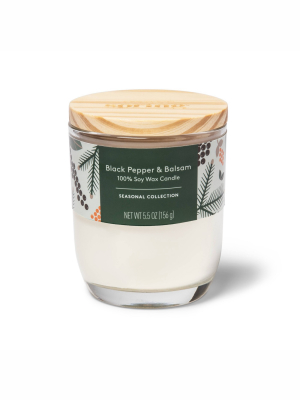 Soy Candle - Black Pepper & Balsam - 5.5oz - Everspring™