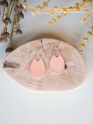 Sarah Cork Oval Earrings- Pink