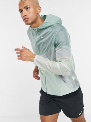 Nike Running Windrunner Hooded Jacket In Green