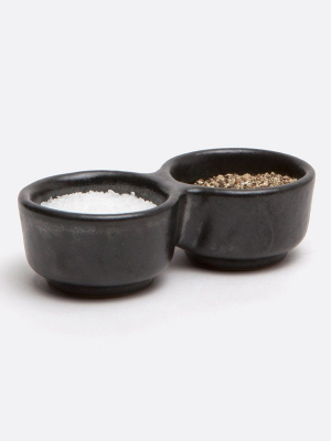 Blue Pheasant Holly Salt And Pepper Pinch Bowls - Black (pack Of 2)