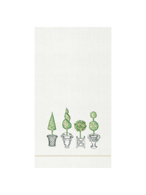 C&f Home Topiary Hemstitch Guest Towel