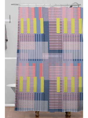 Mareike Boehmer Color Block Shower Curtain Pink/blue - Deny Designs