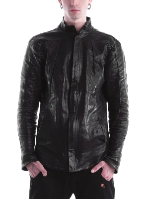 Structured Seamed Leather Jacket