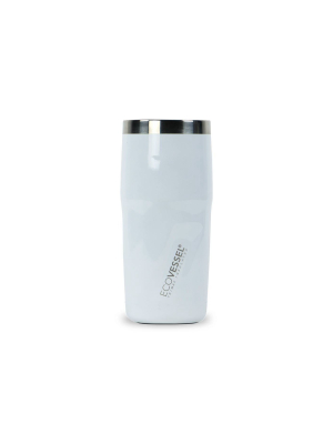 Ecovessel 16oz Metro Insulated Stainless Steel Tumbler And Travel Mug - White