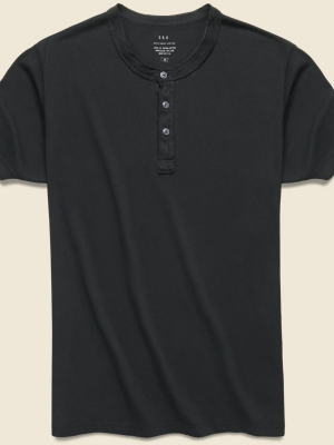 Supima Jersey Henley - Black