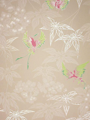 Grove Garden Wallpaper In Buff And Metallic By Osborne & Little