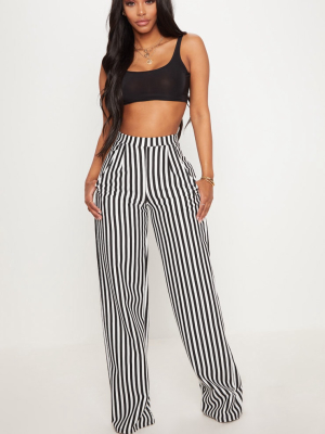 Shape Black Striped Wide Leg Pants