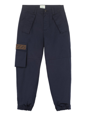 Fendi Kids Ff Logo Patch Detail Pants