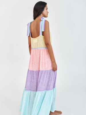 Rainbow Bow Tie Strap Dress