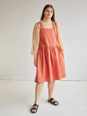 Terracotta Linen Tig Dress