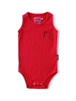 Nununu Sewing Kit Tank Bodysuit - Vintage Red