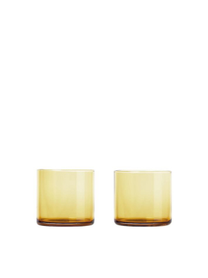 Mera Glassware (set Of 2) - Short Gold