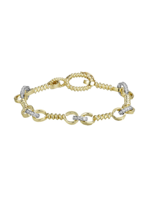 Twist Bar Link Bracelet - Diamond