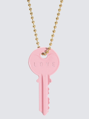 Pastel Pink Classic Ball Chain Key Necklace