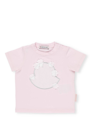 Moncler Enfant Floral Applique T-shirt