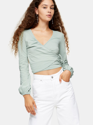 Sage Long Sleeve Ballet Wrap Top