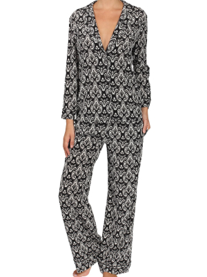 Silk Printed City Pj Set