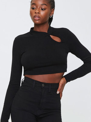 Ribbed Mock Neck Top