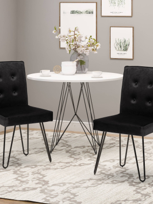 Set Of 2 Carlstad Glam Tufted Velvet Dining Chairs Black - Christopher Knight Home