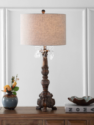 33.5" Resin/acrylic Carlisle Table Lamp (includes Led Light Bulb) Brown - Jonathan Y