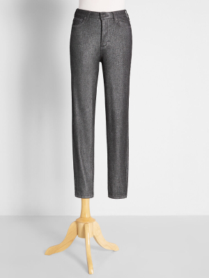 Metal Dipped And Dapper Skinny Jeans In Silver