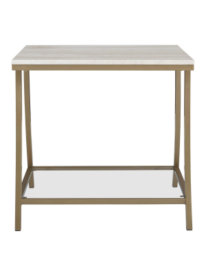 Eos Side Table Brass - Dorel Living