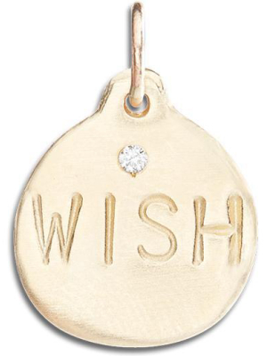 "wish" Disk Charm With Diamond