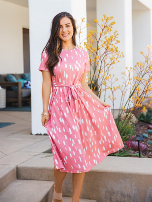 Amani Tie Dress - Pink Dash