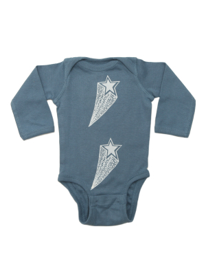 Lucky Fish Indigo Meteorite Long Sleeve Onesie