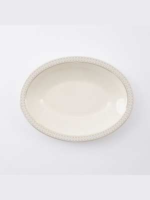 Fishs Eddy Gilded Oval Serve Bowl