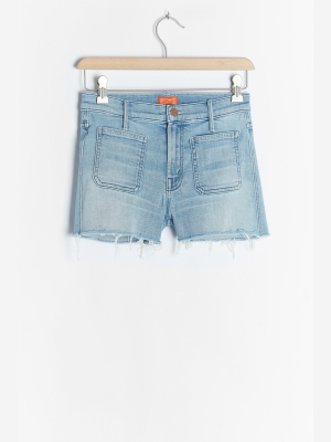 Mother The Patchie High-rise Cut-off Denim Shorts