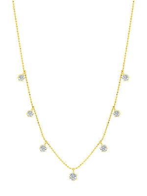 Medium Floating Diamond Necklace - Yellow Gold