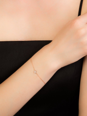 Diamond Star Chain Bracelet - Rose Gold