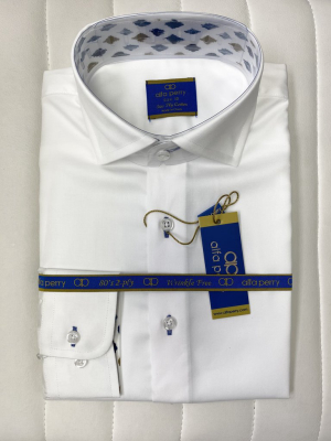 Alfa Perry White Shirt - Blue/gold Strokes